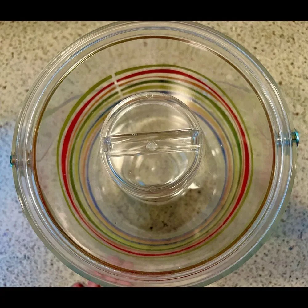 Vtg MCM Lucite Acrylic Multi Color Swirled Ice Bucket. Set Dressing On TV Show.